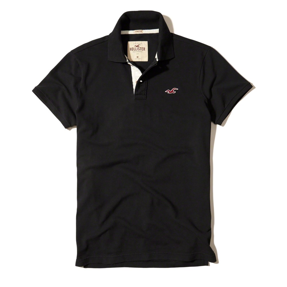 Hình Áo thun nam Hollister HCO-P83 Stretch Pique Polo Black