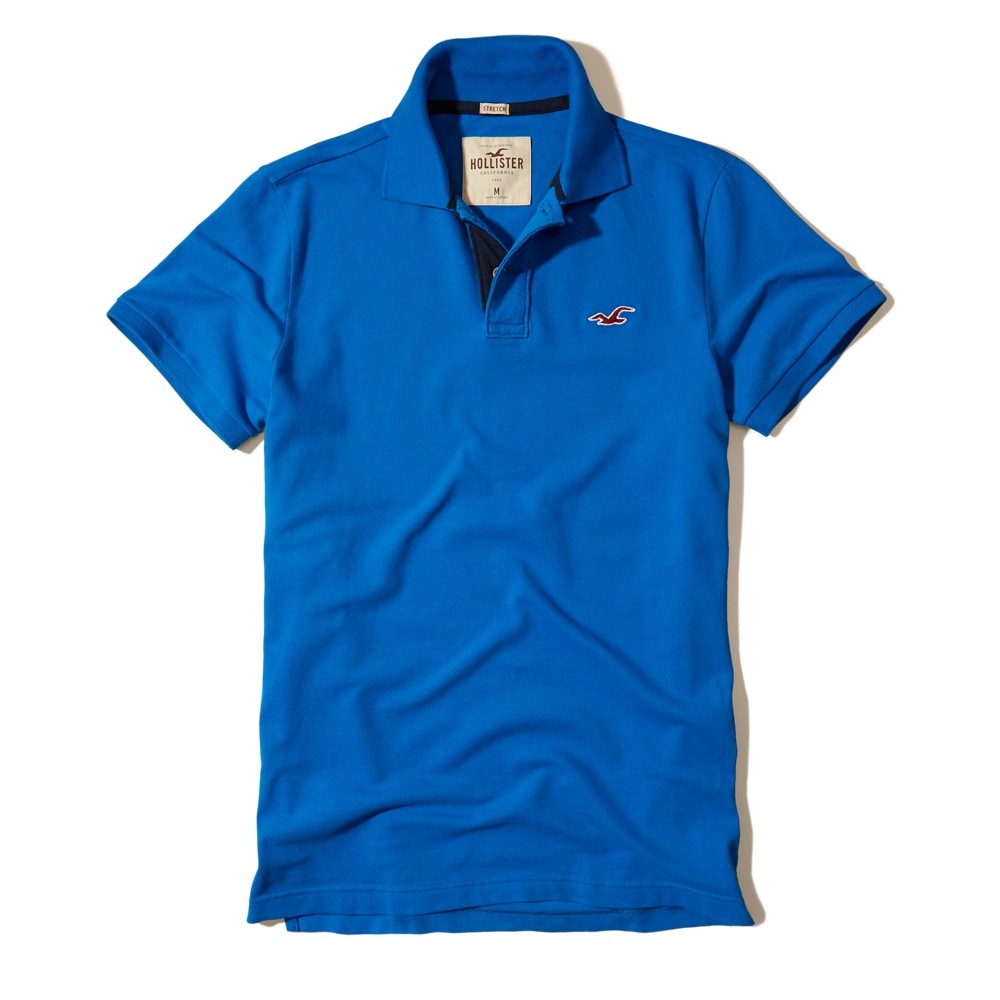 Hình Áo thun nam Hollister HCO-P84 Stretch Pique Polo Blue