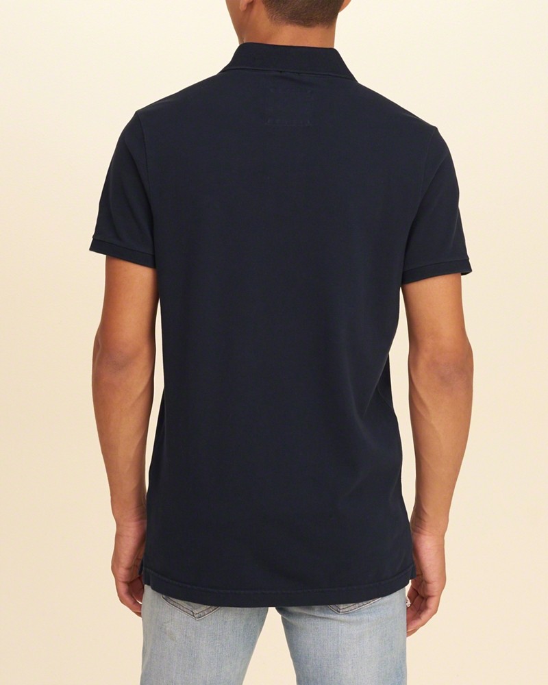 Hình Áo thun nam Hollister HCO-P85 Stretch Pique Polo Navy