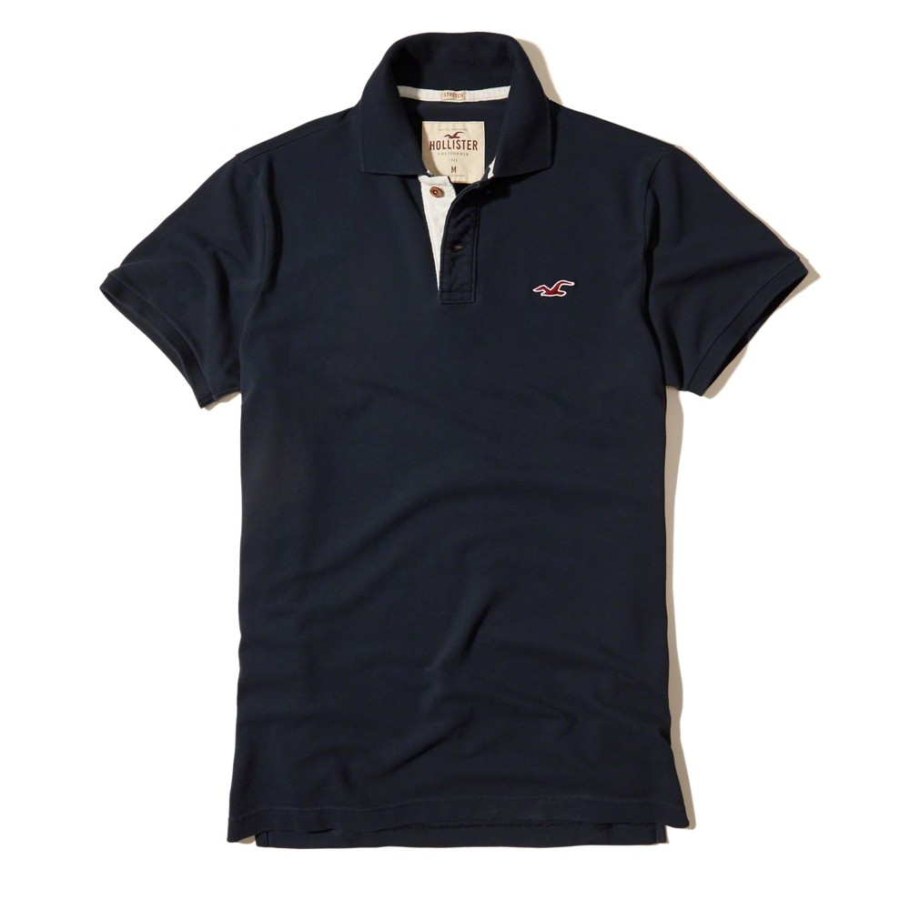 Hình Áo thun nam Hollister HCO-P85 Stretch Pique Polo Navy