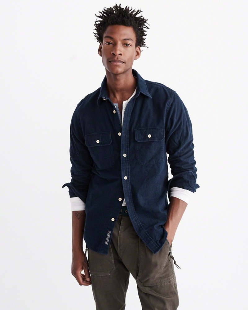 Hình Áo sơmi nam Abercrombie & Fitch AF-US-SM31 Chamois Woven Shirt