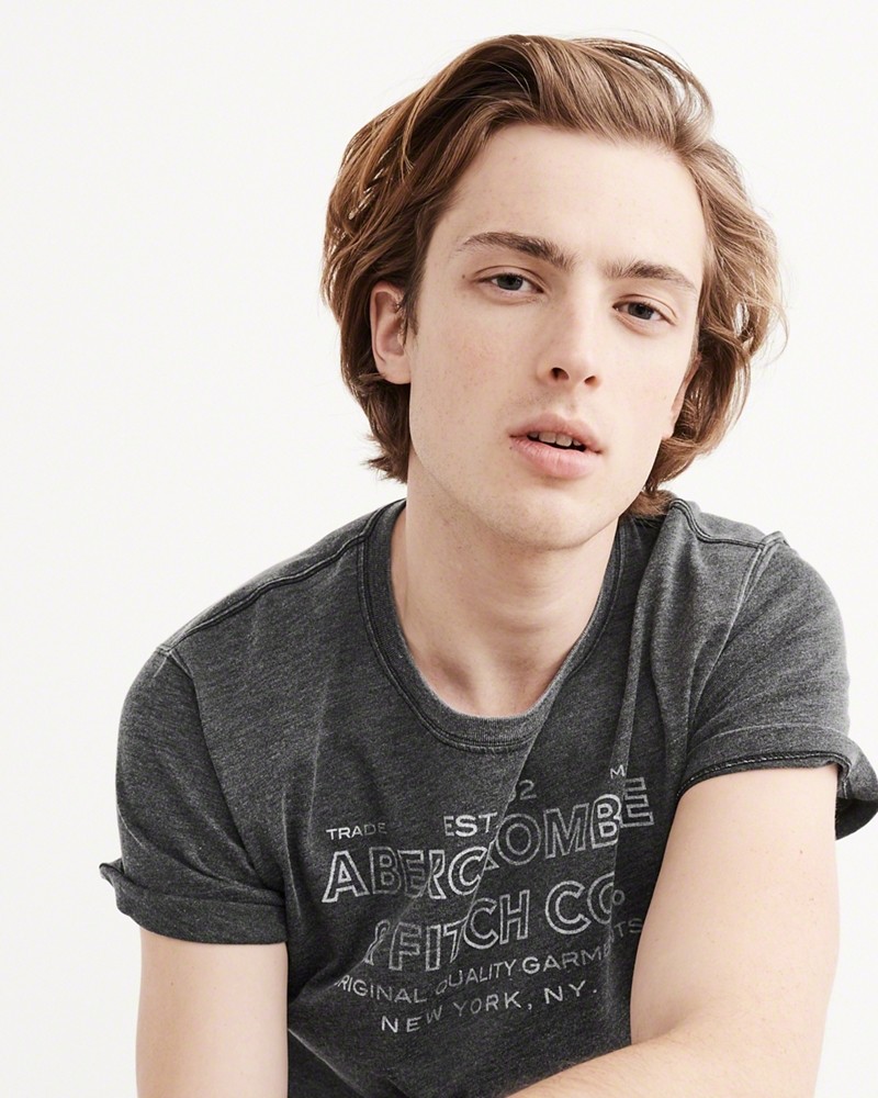 Hình Áo thun nam Abercrombie & Fitch AF-US-T03 Burnout Logo Graphic