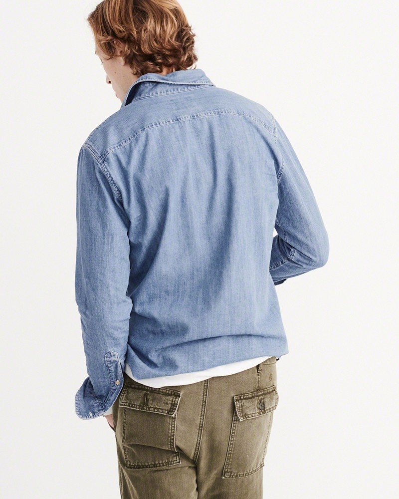Hình Áo sơmi nam Abercrombie & Fitch AF-US-SM40 Pocket Denim Shirt