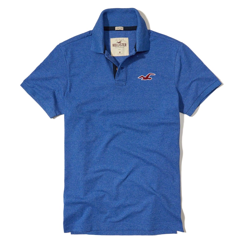 Hình Áo thun nam Hollister HCO-P115 Stretch Pique Polo Heather Blue