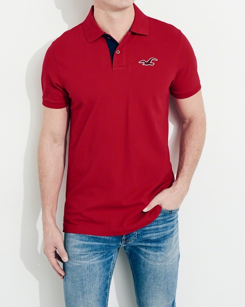 Hình Áo thun nam Hollister HCO-P119 Stretch Icon Polo Red
