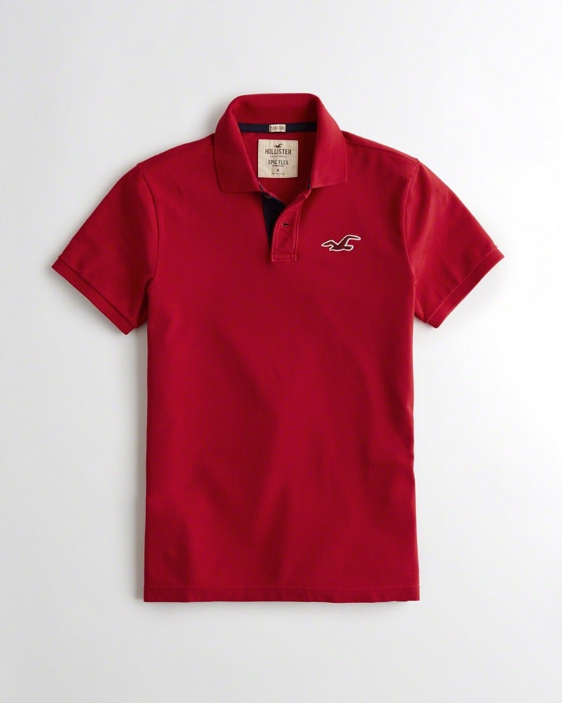 Hình Áo thun nam Hollister HCO-P119 Stretch Icon Polo Red