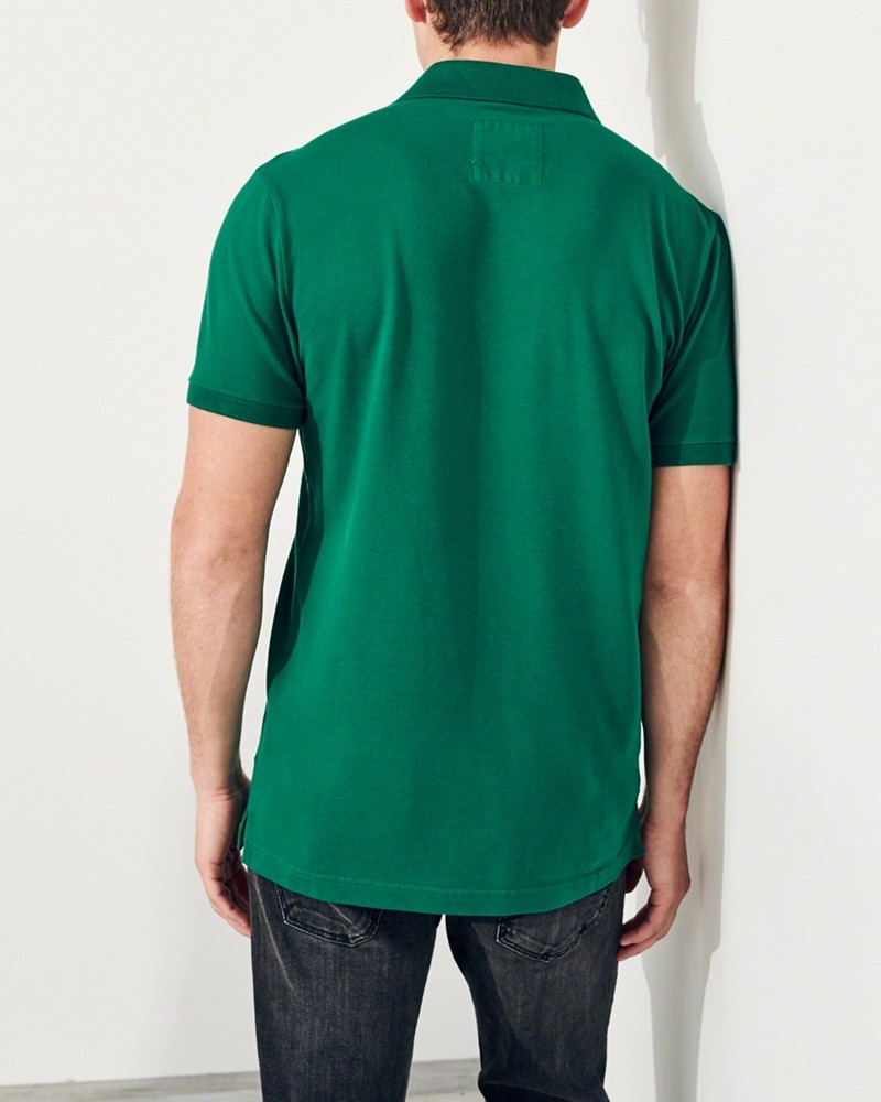 Hình Áo thun nam Hollister HCO-P120 Stretch Pique Icon Polo Green