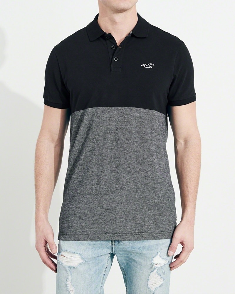 Hình Áo thun nam Hollister HCO-P121 Stretch Pique Colorblock Polo