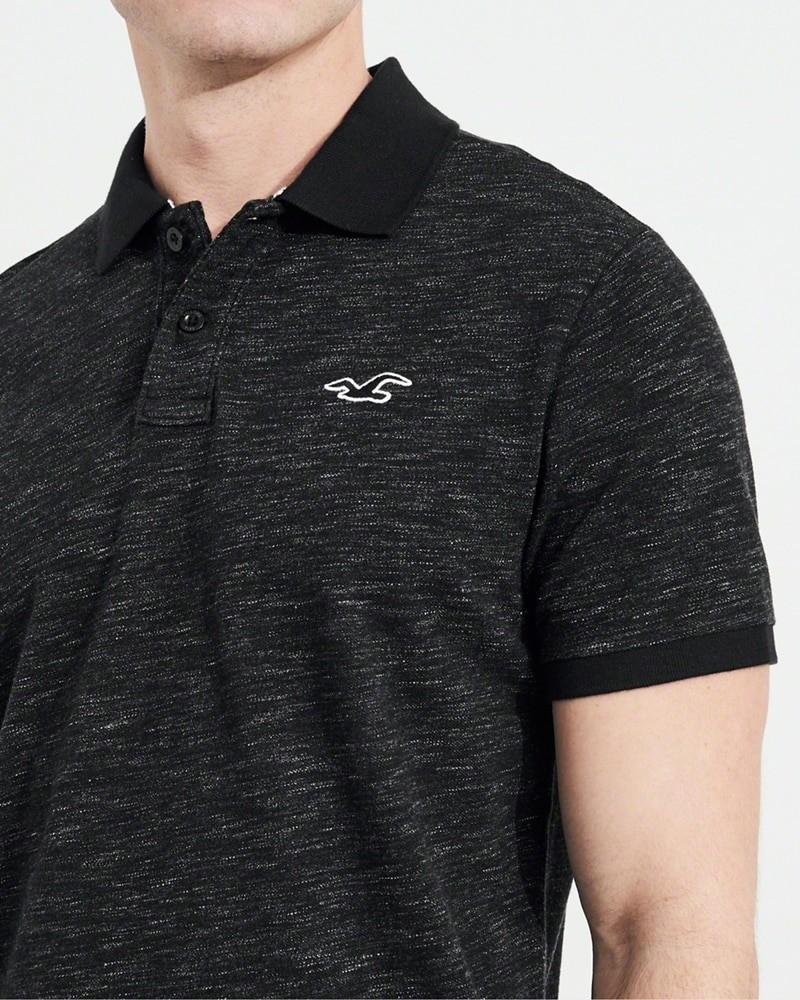 Hình Áo thun nam Hollister HCO-P125 Stretch Pique Icon Polo heather black