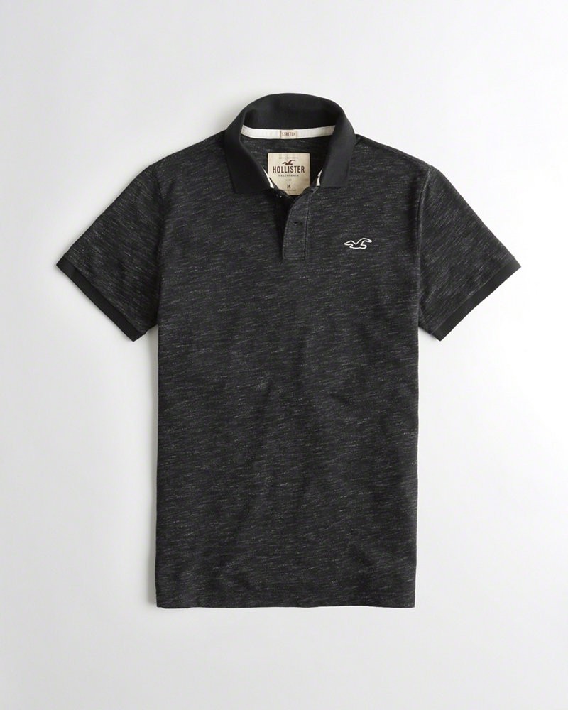 Hình Áo thun nam Hollister HCO-P125 Stretch Pique Icon Polo heather black