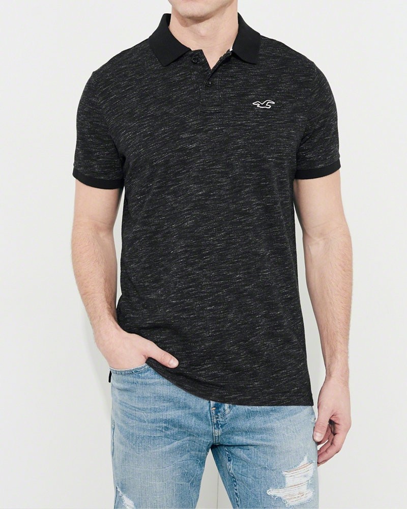 Hình Áo thun nam Hollister HCO-P125 Stretch Pique Icon Polo heather black