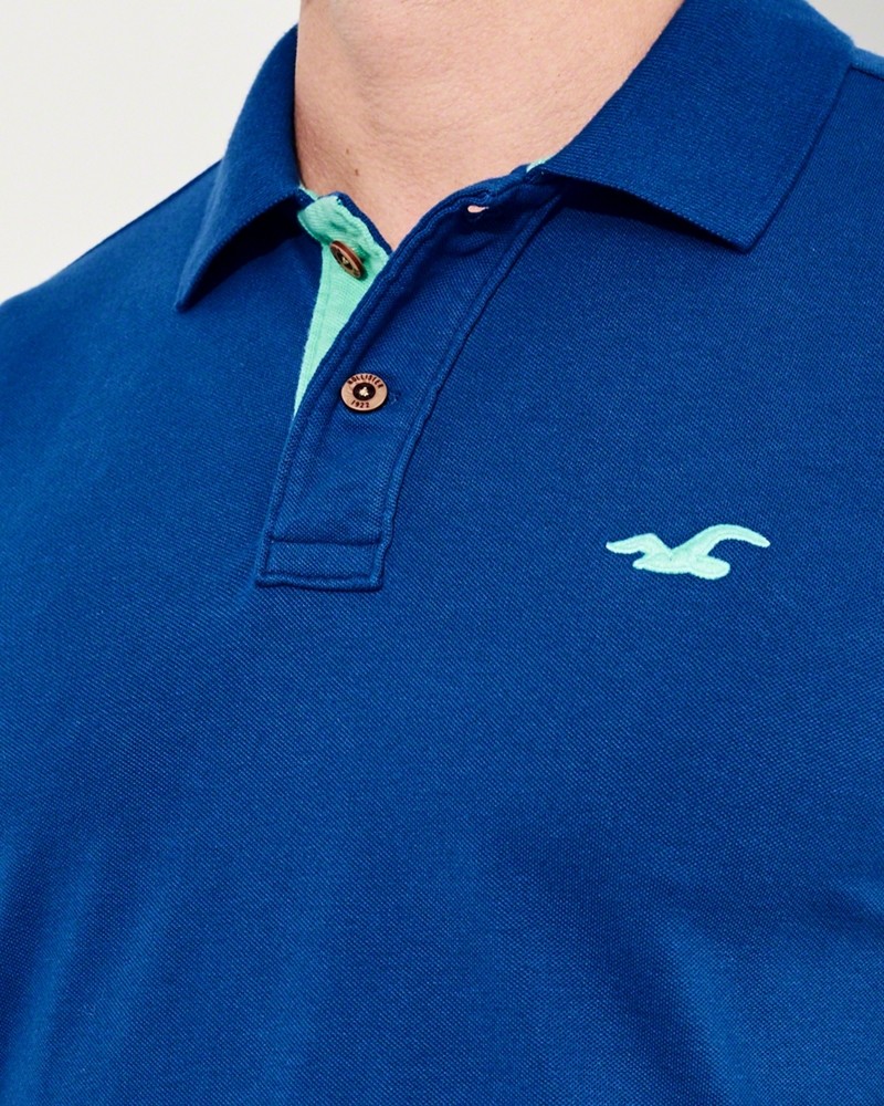 Hình Áo thun nam Hollister HCO-P127 Stretch Pique Icon Polo Dark Blue