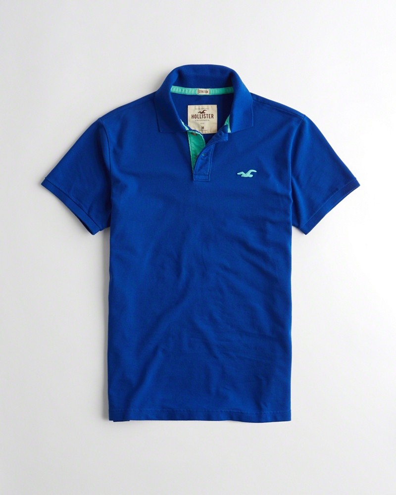 Hình Áo thun nam Hollister HCO-P127 Stretch Pique Icon Polo Dark Blue
