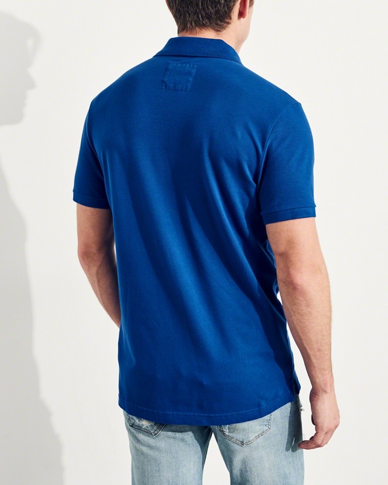 Hình Áo thun nam Hollister HCO-P127 Stretch Pique Icon Polo Dark Blue