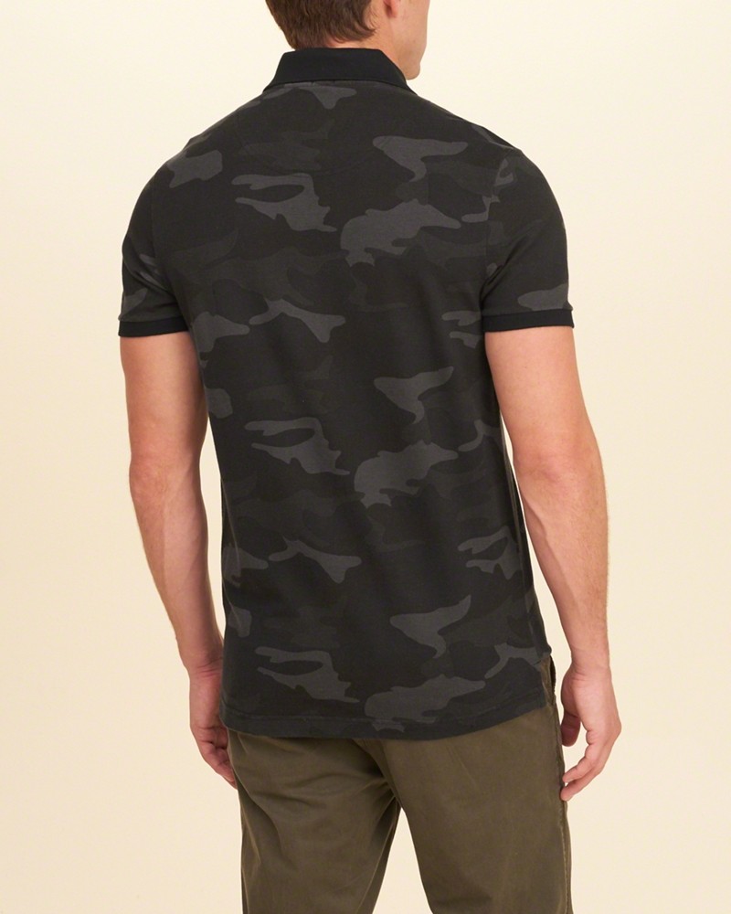 Hình Áo thun nam Hollister HCO-P130 Stretch Pique Camo Polo Black Camo