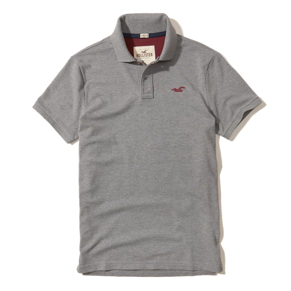 Hình Áo thun nam Hollister HCO-P133 Stretch Pique Icon Polo Grey