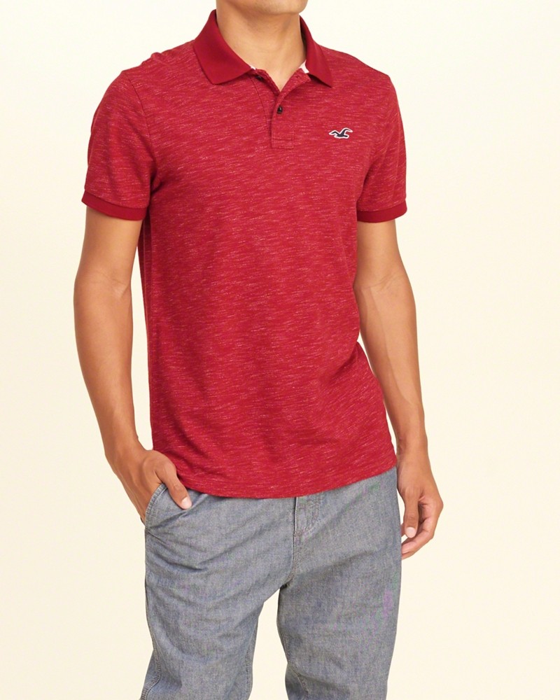 Hình Áo thun nam Hollister HCO-P134 Stretch Pique Icon Polo Heather Red