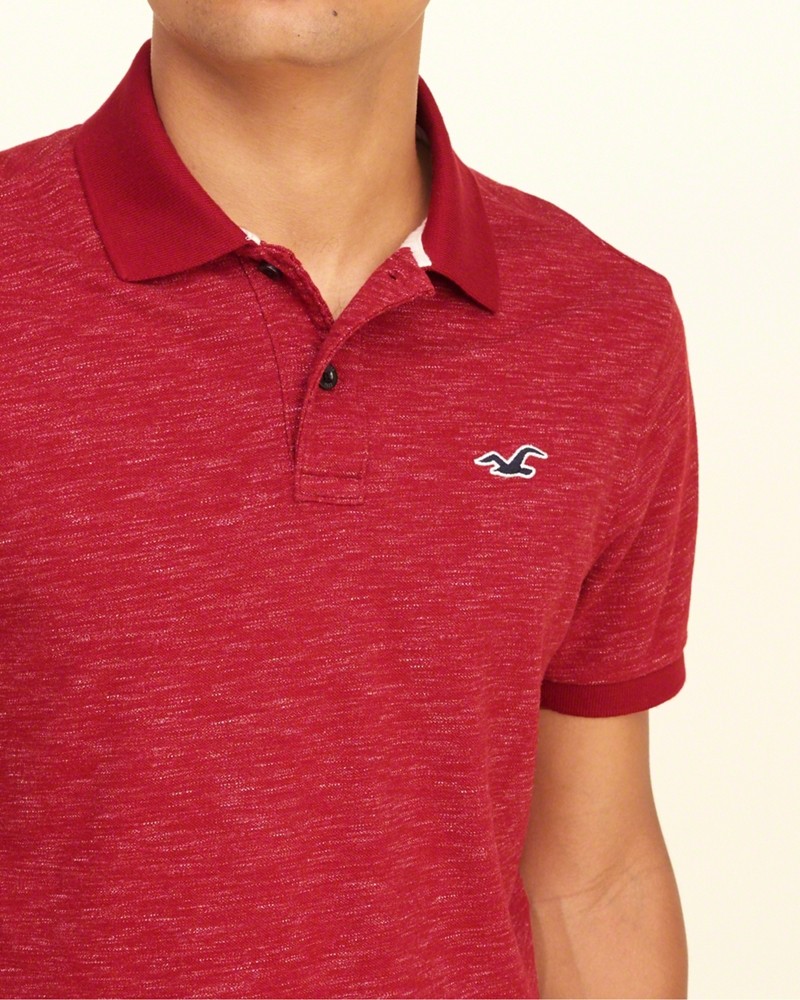 Hình Áo thun nam Hollister HCO-P134 Stretch Pique Icon Polo Heather Red