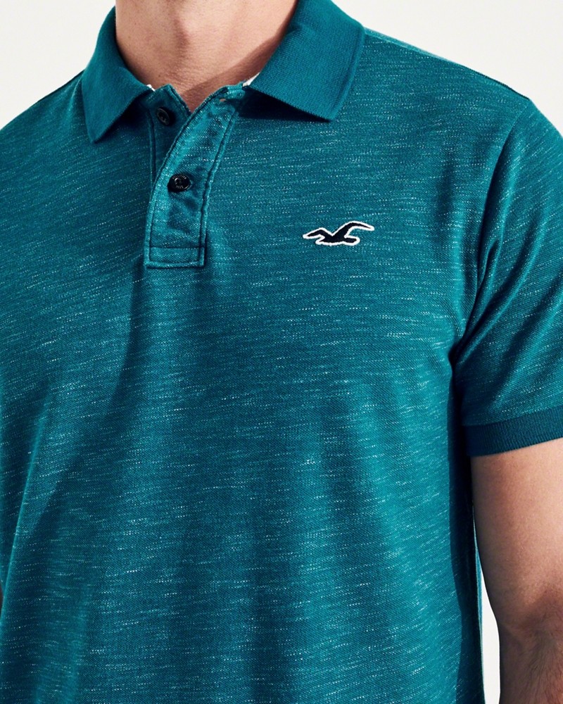 Hình Áo thun nam Hollister HCO-P135 Stretch Pique Icon Polo Heather Teal