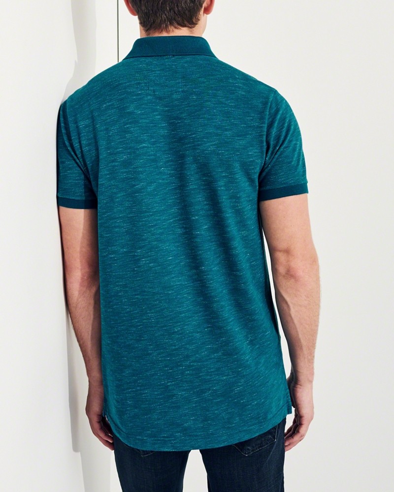 Hình Áo thun nam Hollister HCO-P135 Stretch Pique Icon Polo Heather Teal