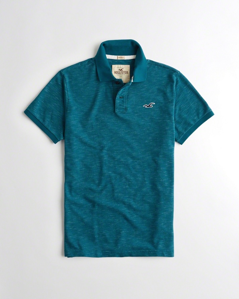 Hình Áo thun nam Hollister HCO-P135 Stretch Pique Icon Polo Heather Teal
