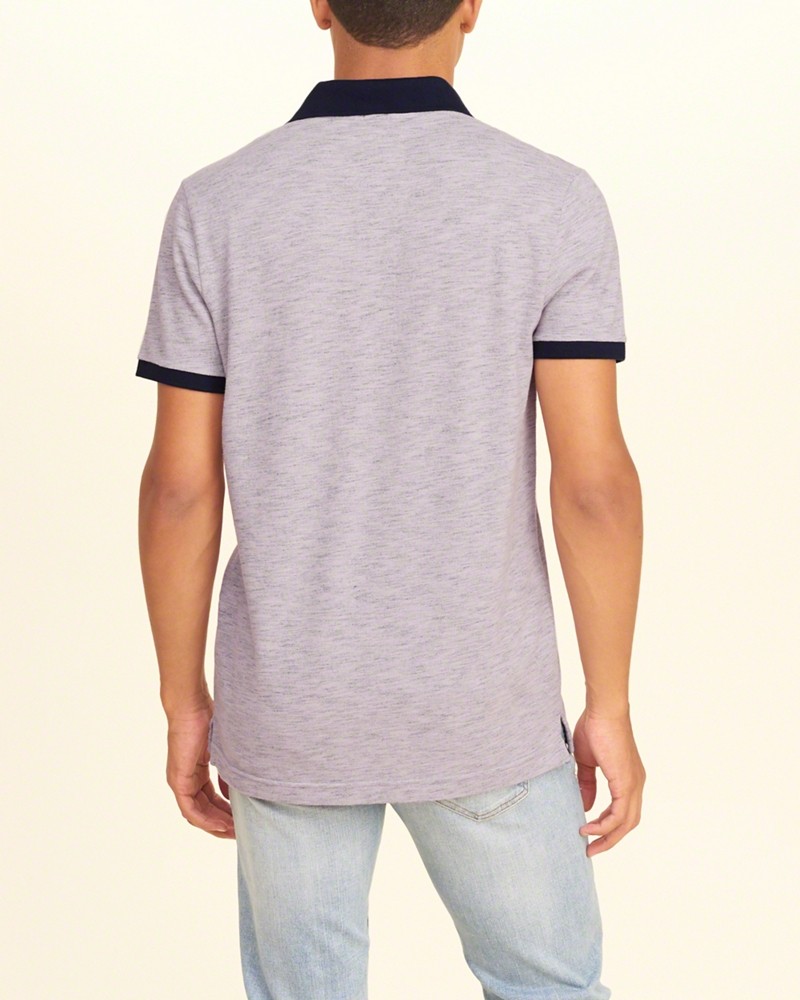 Hình Áo thun nam Hollister HCO-P139 Stretch Pique Icon Polo Heather Light Purple