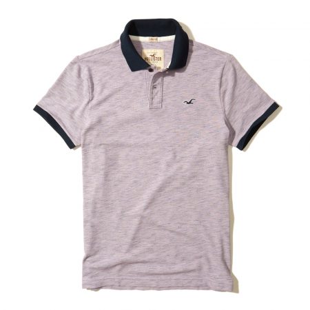 Hình Áo thun nam Hollister HCO-P139 Stretch Pique Icon Polo Heather Light Purple