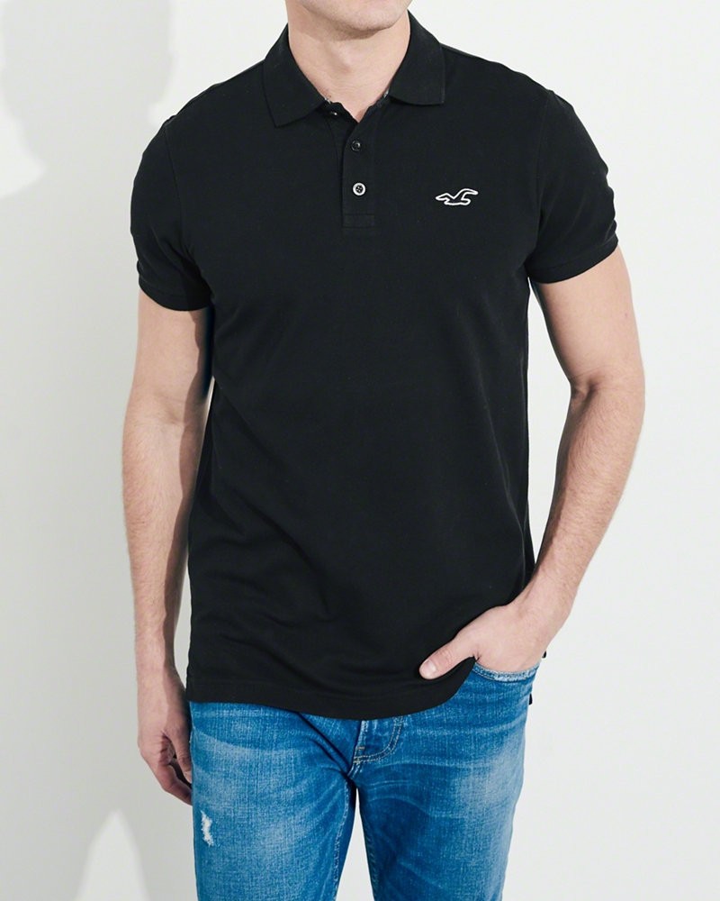 Hình Áo thun nam Hollister HCO-P140 Stretch Polo Black