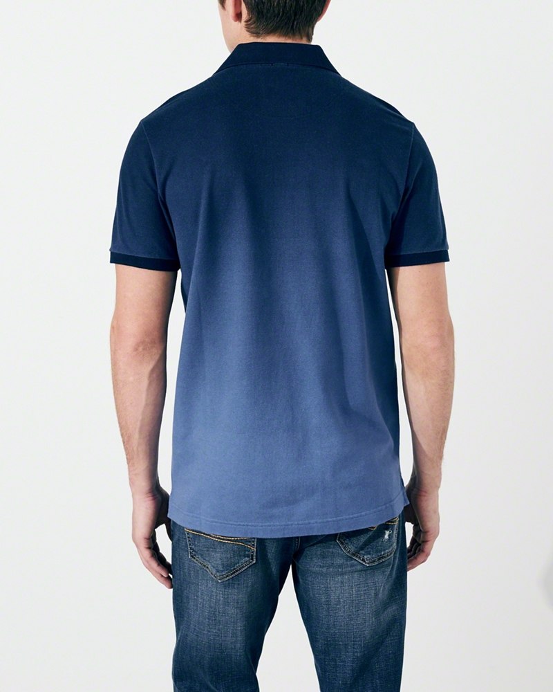 Hình Áo thun nam Hollister HCO-P142 Stretch Pique Ombré Polo Navy Ombre