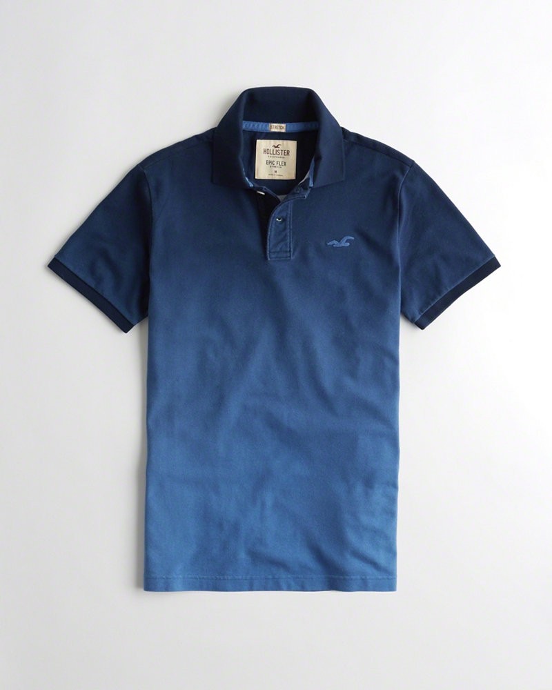 Hình Áo thun nam Hollister HCO-P142 Stretch Pique Ombré Polo Navy Ombre