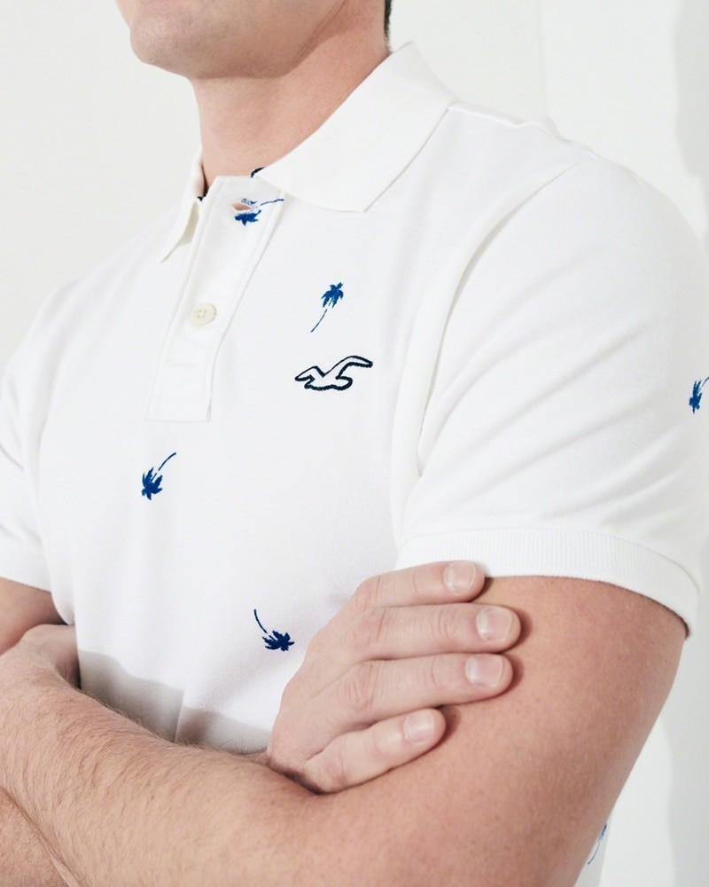 Hình Áo thun nam Hollister HCO-P151 Stretch Pique Patterned Polo