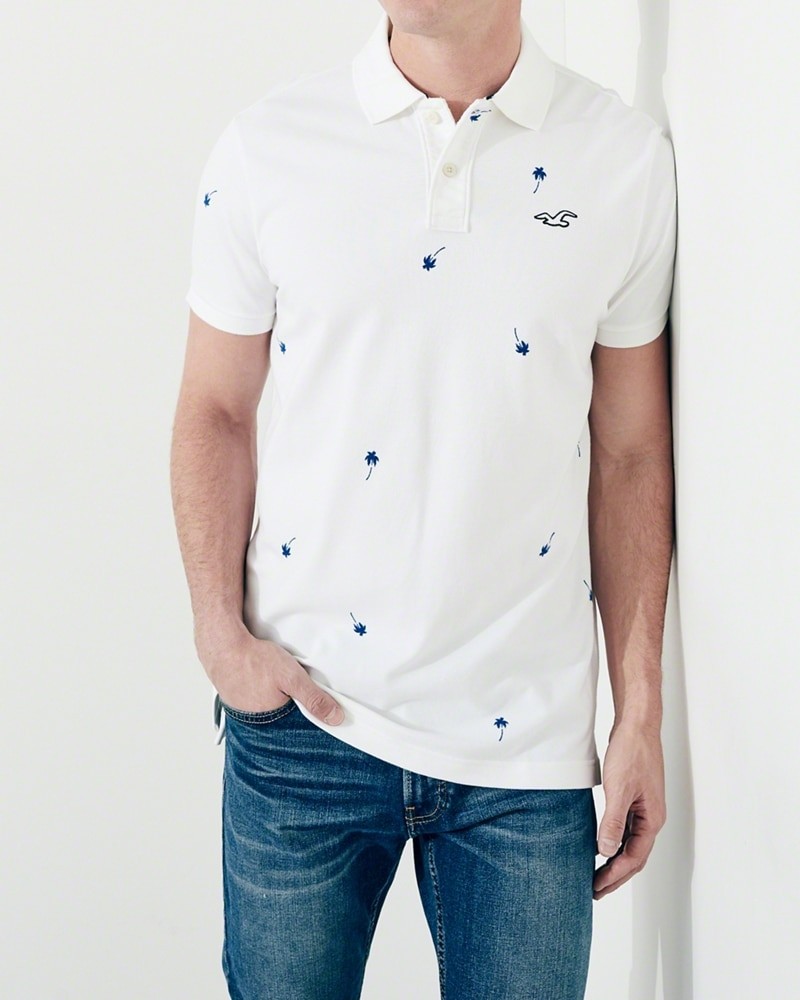 Hình Áo thun nam Hollister HCO-P151 Stretch Pique Patterned Polo