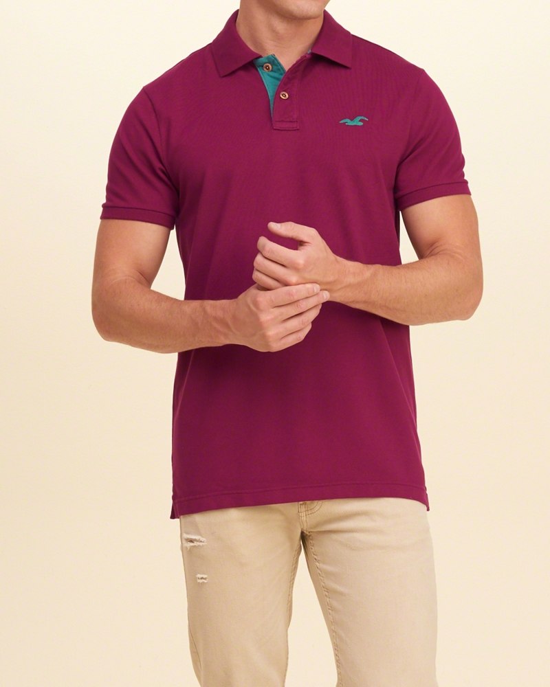 Hình Áo thun nam Hollister HCO-P159 Stretch Pique Polo Purple