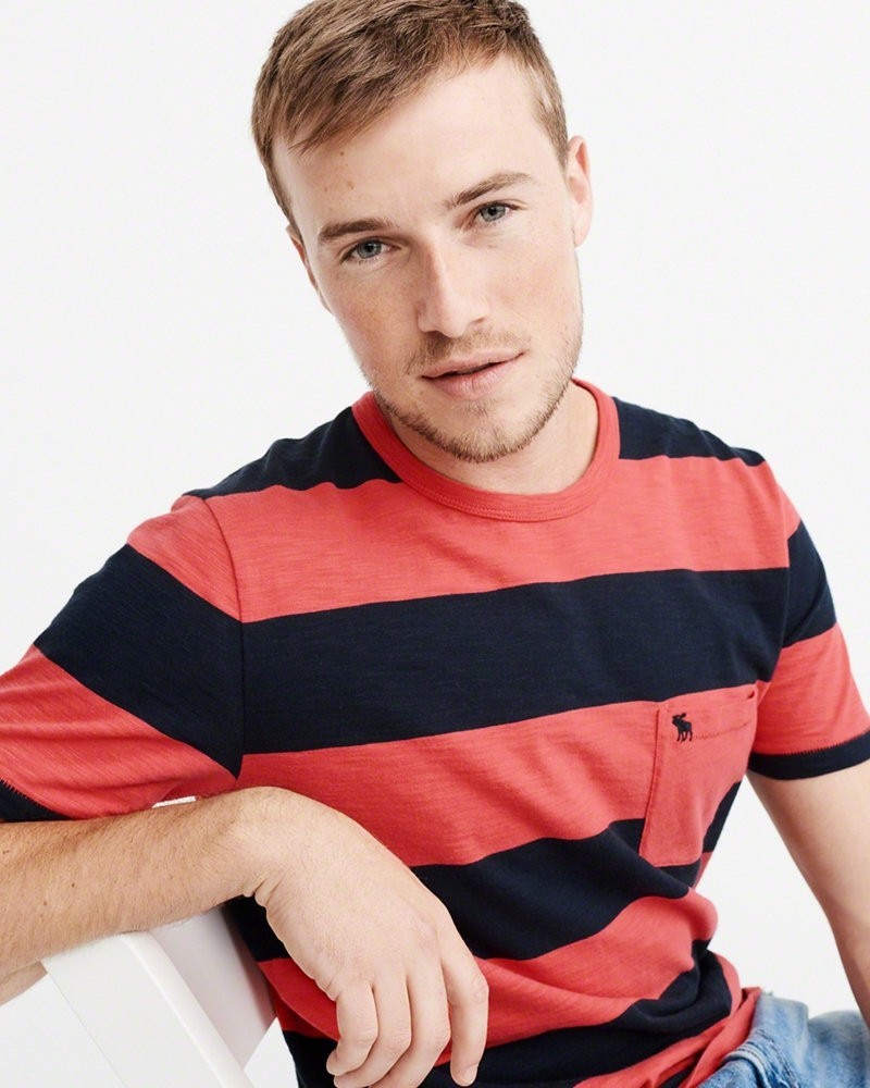 Hình Áo thun nam Abercrombie & Fitch AF-T211 STRIPE POCKET TEE