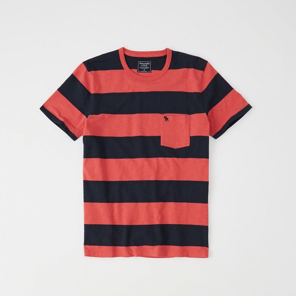 Hình Áo thun nam Abercrombie & Fitch AF-T211 STRIPE POCKET TEE