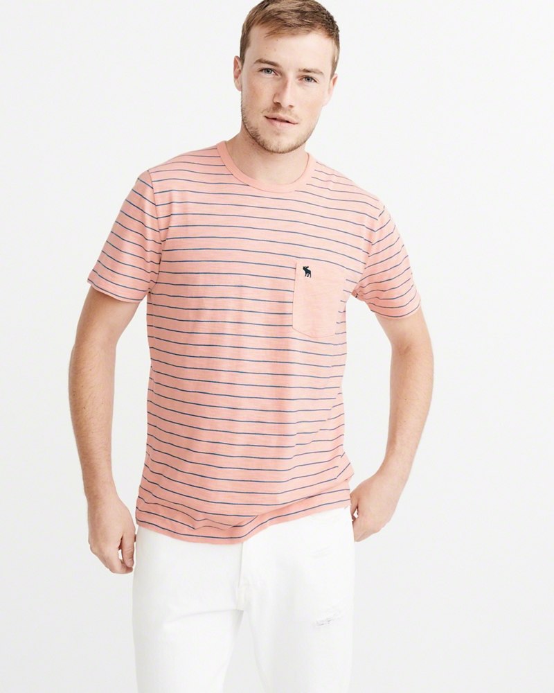 Hình Áo thun nam Abercrombie & Fitch AF-T214 STRIPE POCKET TEE