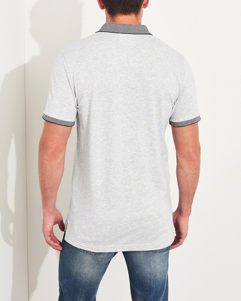 Hình Áo thun nam cổ bẻ Hollister HCO-P156 Stretch Shrunken Collar Polo heather grey