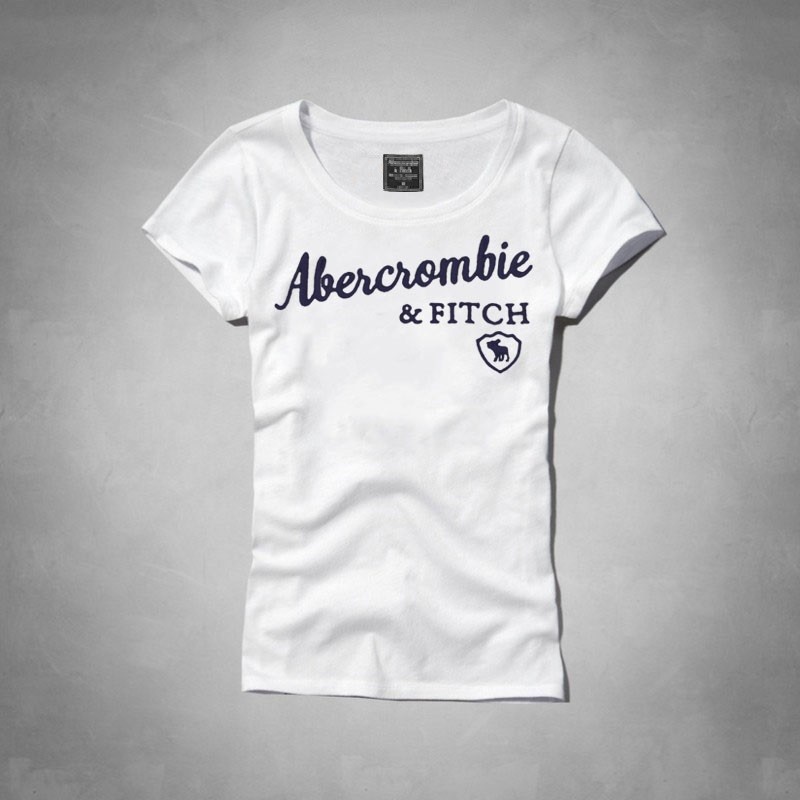 Hình Áo thun nữ Abercrombie & Fitch Logo Tee AF-NT72 màu trắng