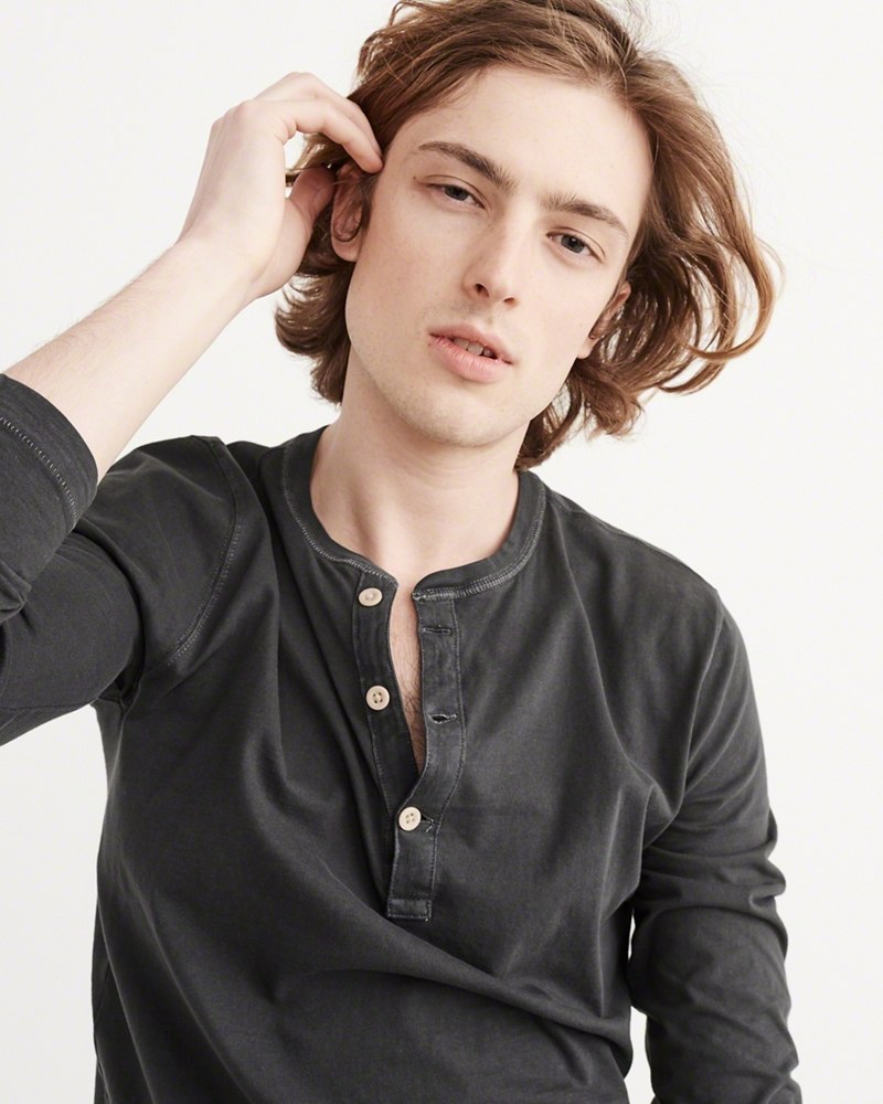 Hình Áo thun nam Abercrombie & Fitch AF-HL19 Garment Dye Long-Sleeve Henley
