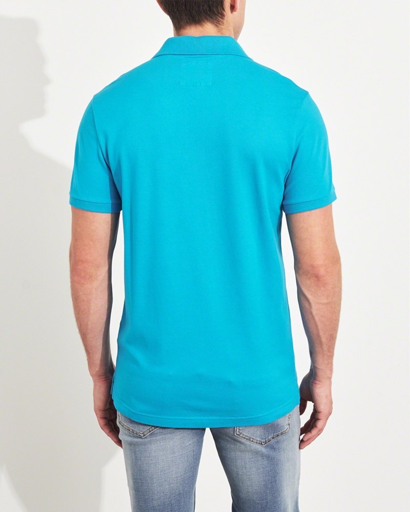 Hình Áo thun nam cổ bẻ Hollister HCO-P158 Stretch Pique Polo Teal