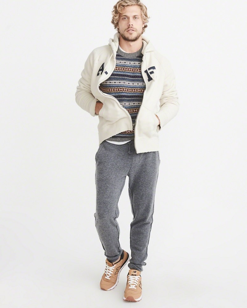 Hình Áo khoác nam Abercrombie & Fitch AF-US-K15 HEAVYWEIGHT APPLIQUE ZIP-UP HOODIE