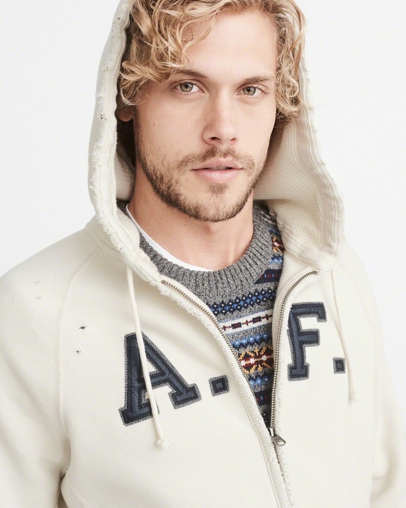 Hình Áo khoác nam Abercrombie & Fitch AF-US-K15 HEAVYWEIGHT APPLIQUE ZIP-UP HOODIE