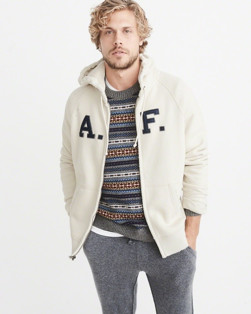 Hình Áo khoác nam Abercrombie & Fitch AF-US-K15 HEAVYWEIGHT APPLIQUE ZIP-UP HOODIE