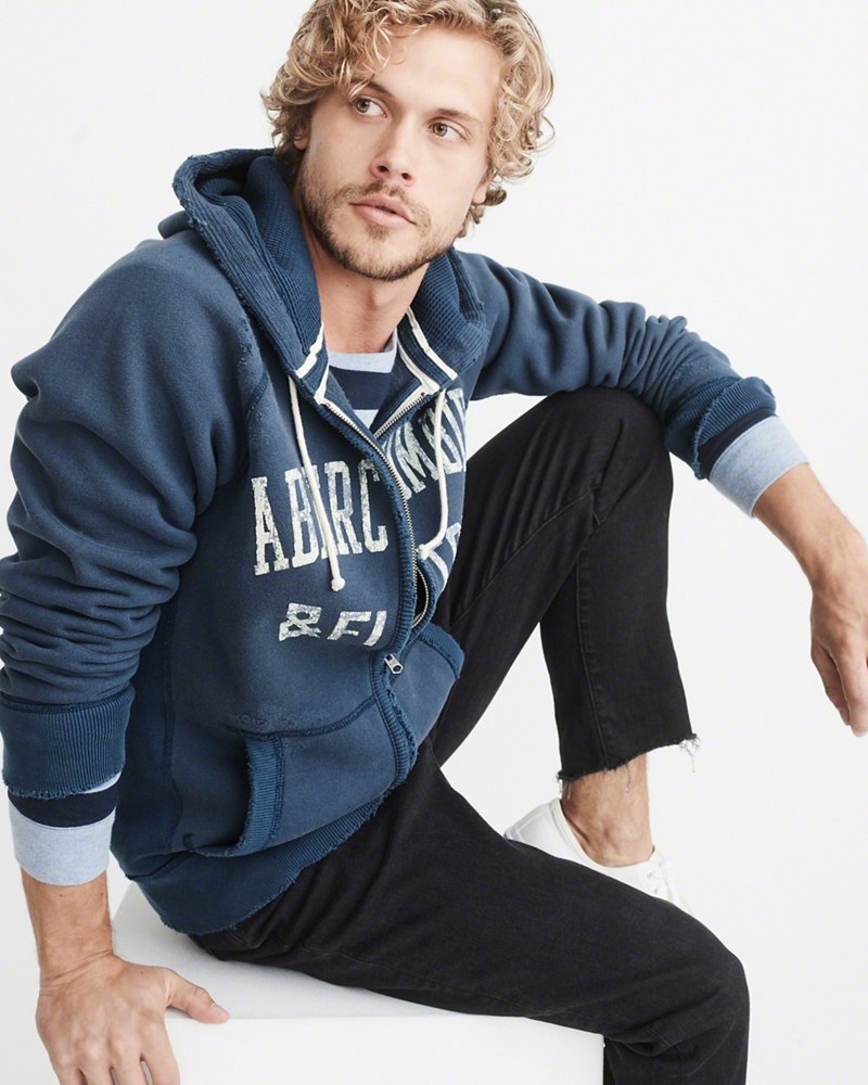 Hình Áo khoác nam Abercrombie & Fitch AF-US-K16 HEAVYWEIGHT APPLIQUE ZIP-UP HOODIE