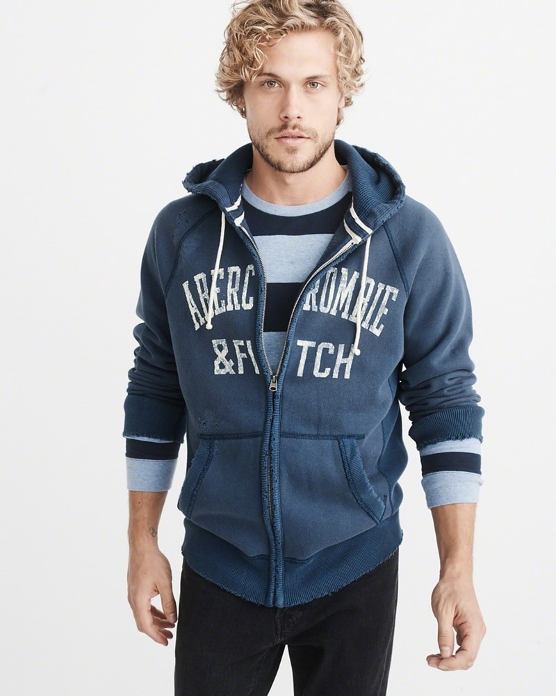 Hình Áo khoác nam Abercrombie & Fitch AF-US-K16 HEAVYWEIGHT APPLIQUE ZIP-UP HOODIE