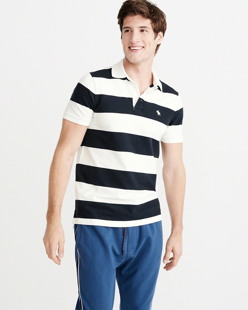 Hình Áo thun polo Abercrombie & Fitch AF-US-P30 Striped Stretch Icon Polo