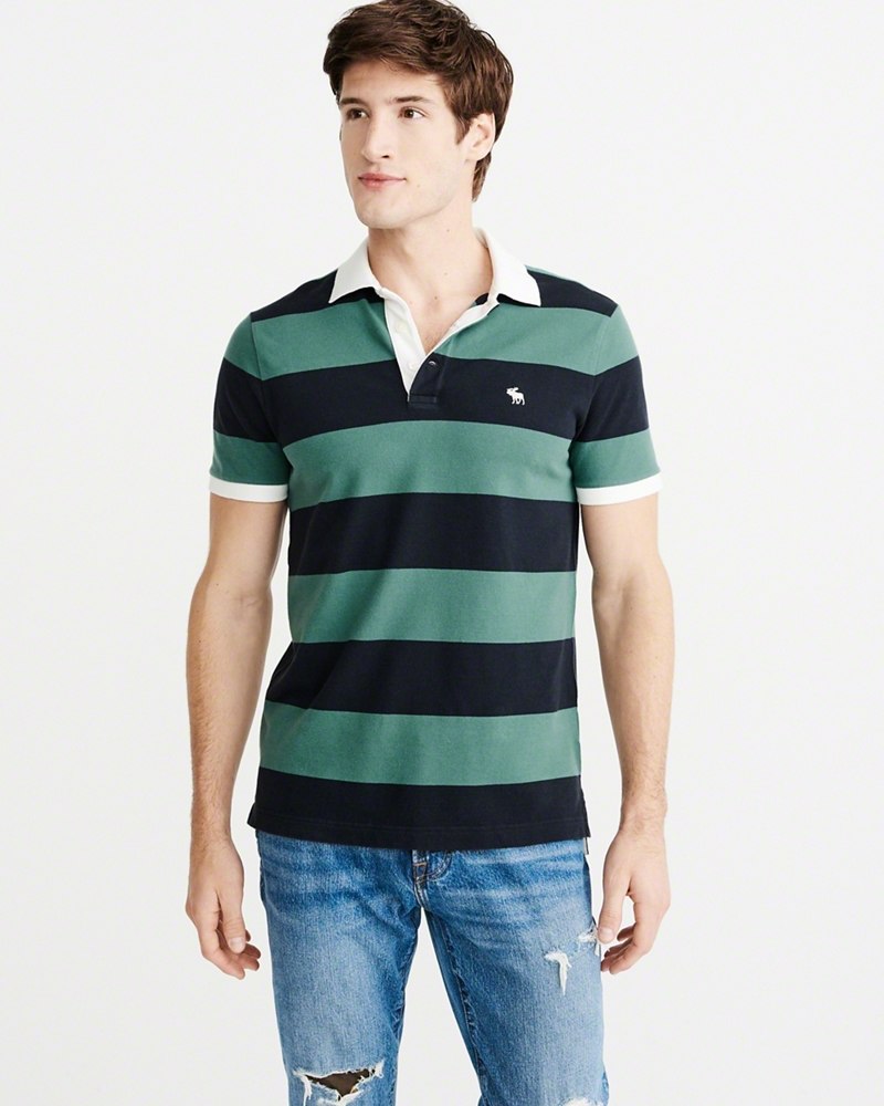 Hình Áo thun polo Abercrombie & Fitch AF-US-P31 Striped Stretch Icon Polo