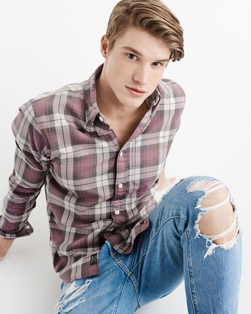 Hình Áo sơmi nam Abercrombie & Fitch AF-US-SM49 Washed Plaid Shirt