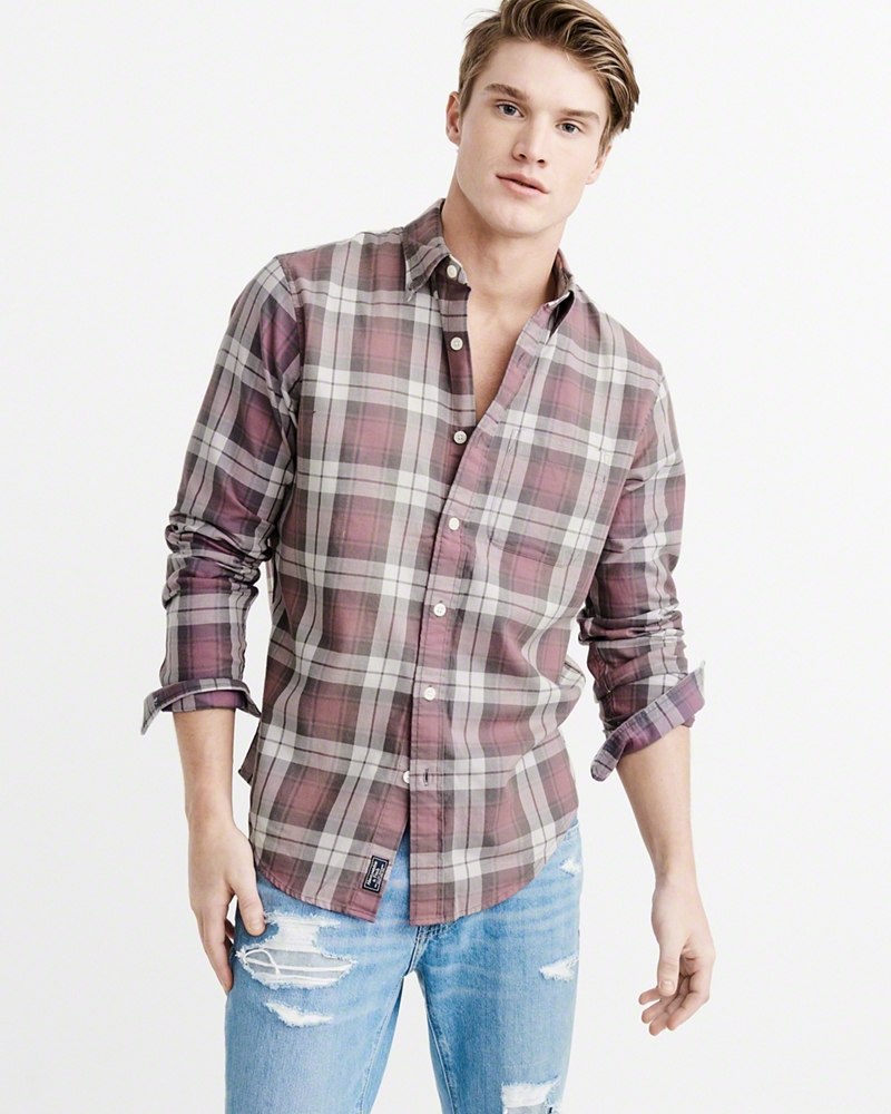 Hình Áo sơmi nam Abercrombie & Fitch AF-US-SM49 Washed Plaid Shirt