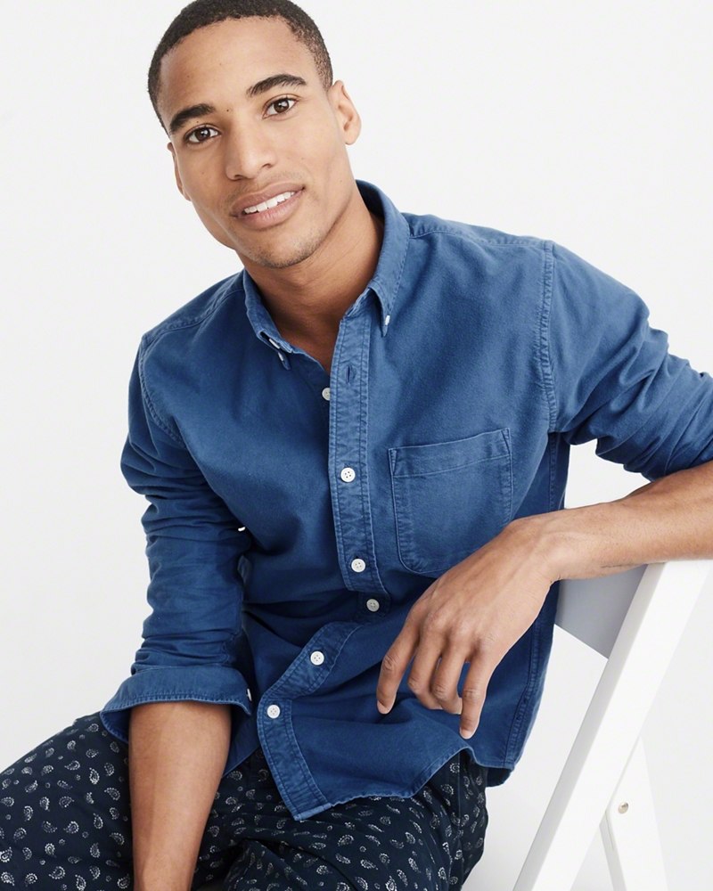 Hình Áo sơmi nam Abercrombie & Fitch AF-US-SM53 Garment Dye Oxford Shirt